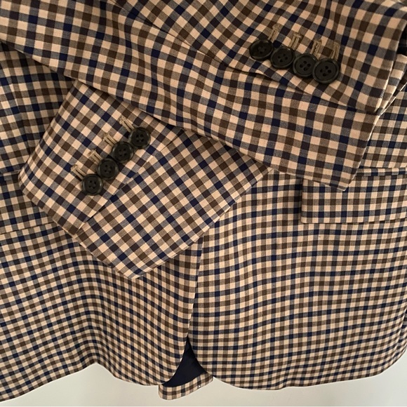 J. Crew Alfie Honey Plaid Italian Wool Stretch Blazer Size 10 NWOT Tollegno 1900 - Picture 8 of 16